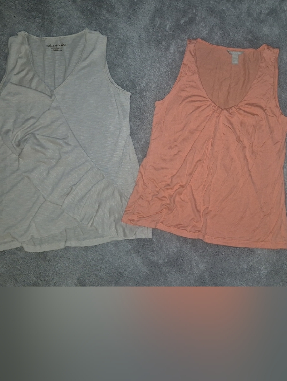 Womens Tank Top Bundle Size Large Tan & Coral Peach